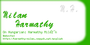 milan harmathy business card